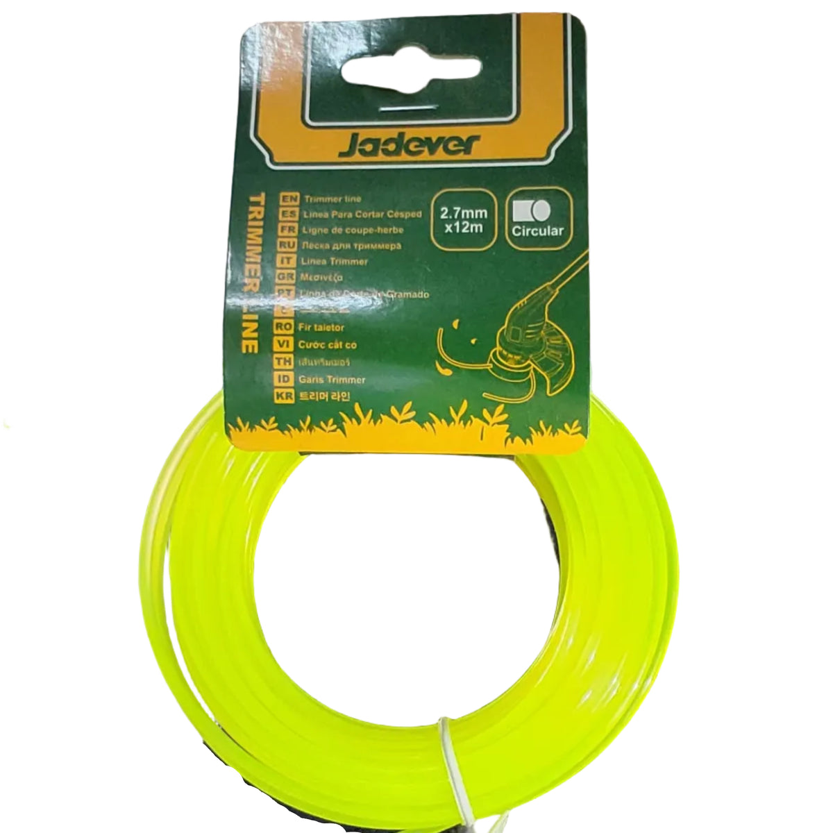 Hilo nylon orilladora 2,7mm x 12mt Jadever