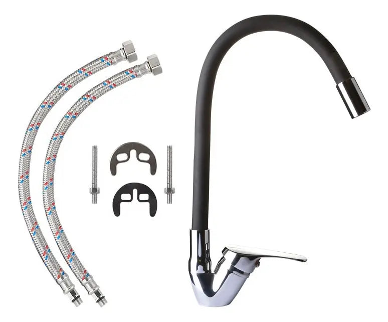 Monomando lavaplatos cuello flexible abs allegra cromado hoffens