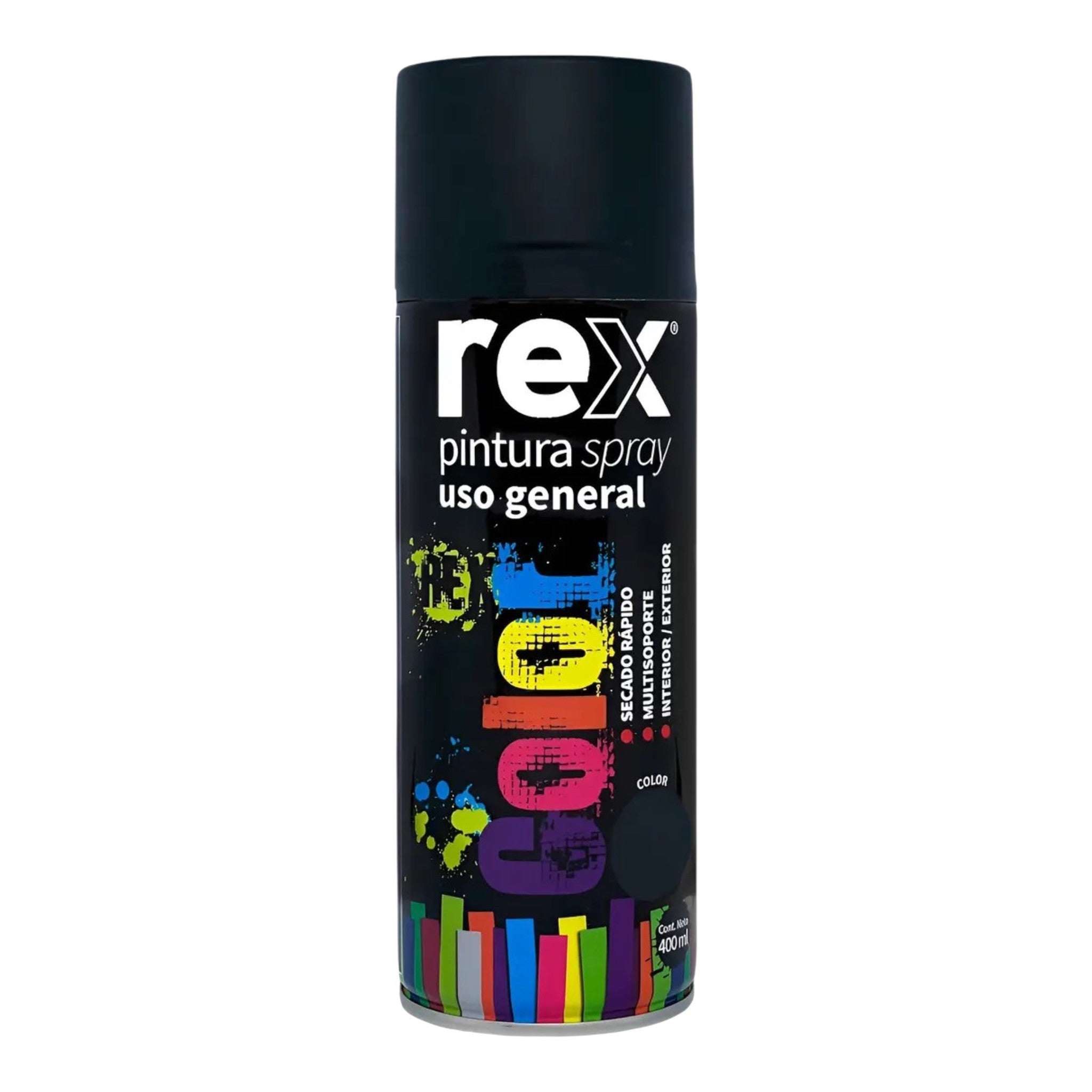 Rex pintura spray acrilica, negro mate 400ml