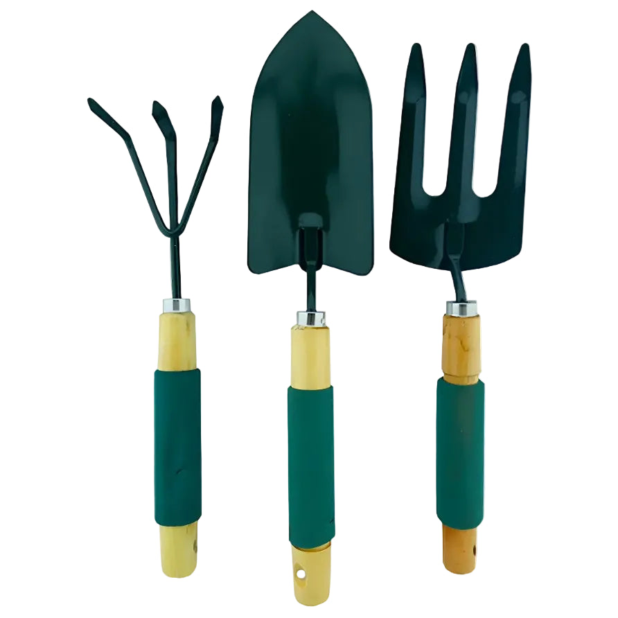 Set herrameintas p/jardin verde 3pzs