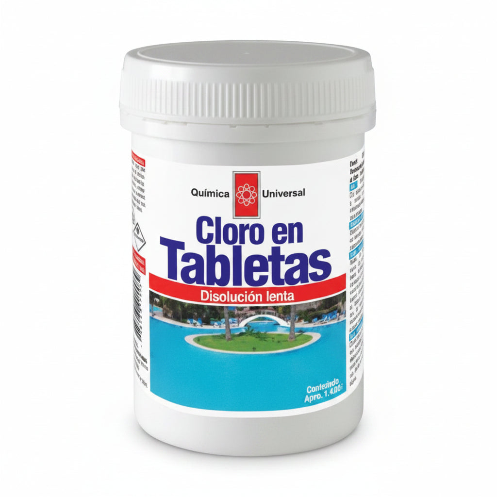 Cloro en tabletas pote 1kg clase 501 química universal