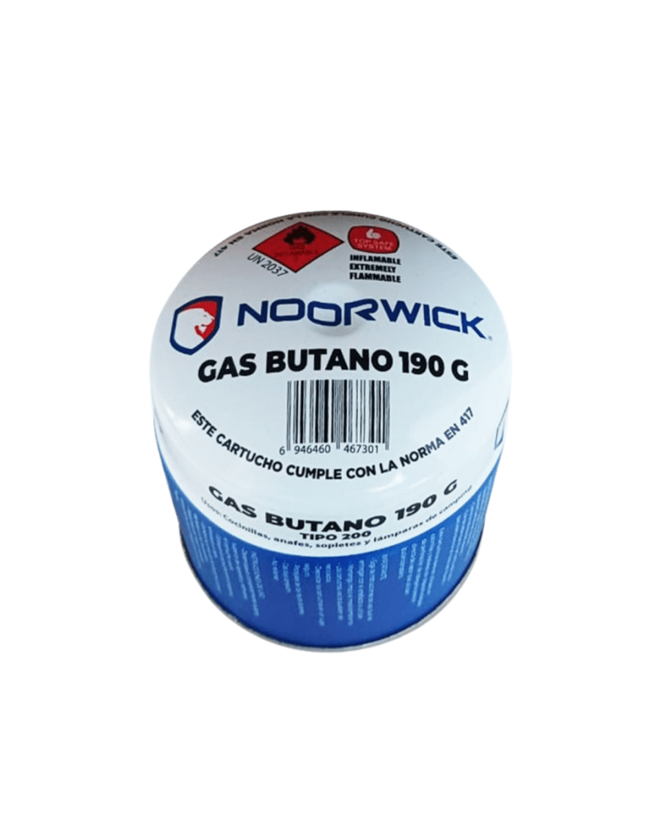 Gas butano 190gr con valcula-certificado SOPLETE (noorwick)